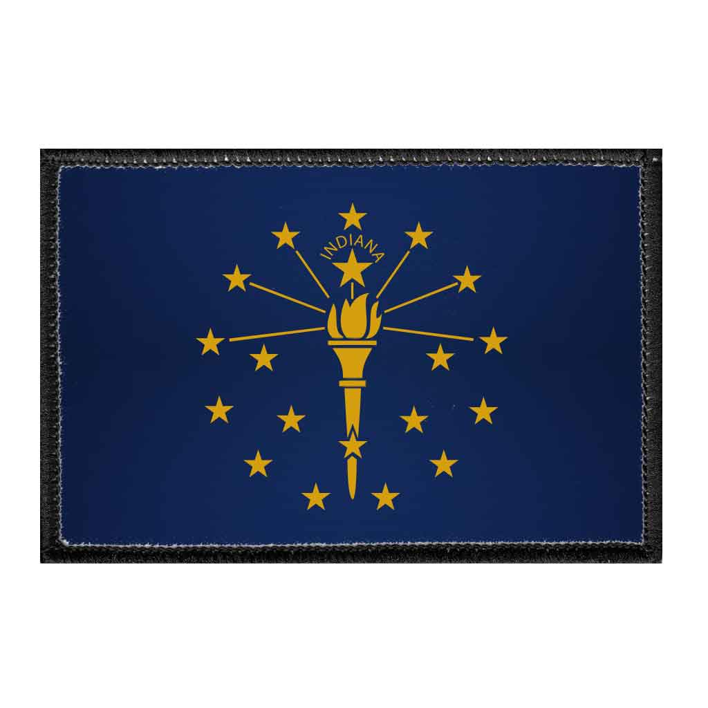 Indiana State Flag - Color - Removable Patch - Pull Patch - Removable Patches For Authentic Flexfit and Snapback Hats