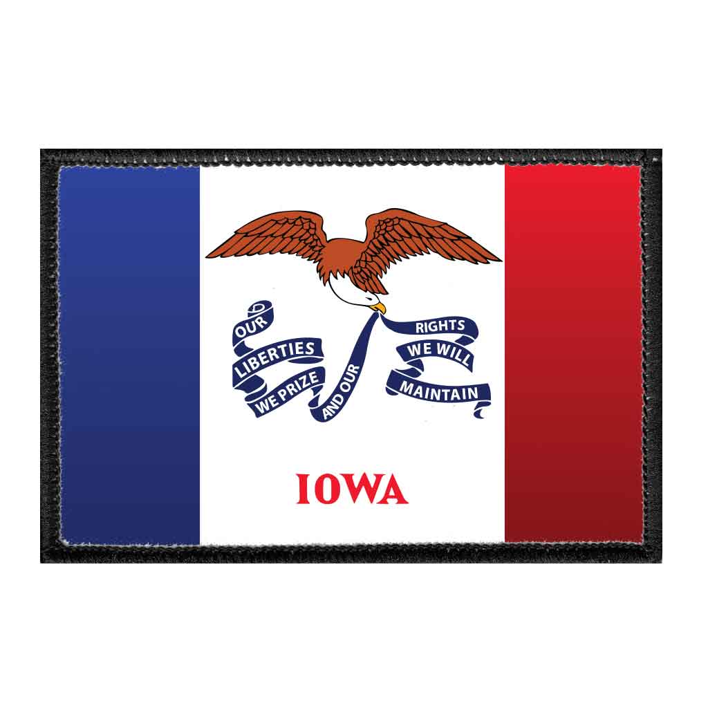 Iowa State Flag - Color - Removable Patch - Pull Patch - Removable Patches For Authentic Flexfit and Snapback Hats