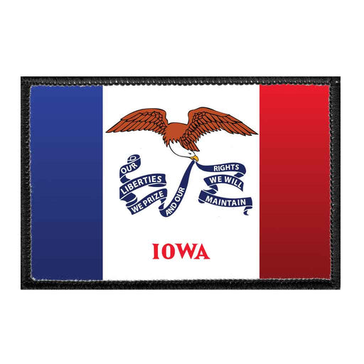 Iowa State Flag - Color - Removable Patch - Pull Patch - Removable Patches For Authentic Flexfit and Snapback Hats