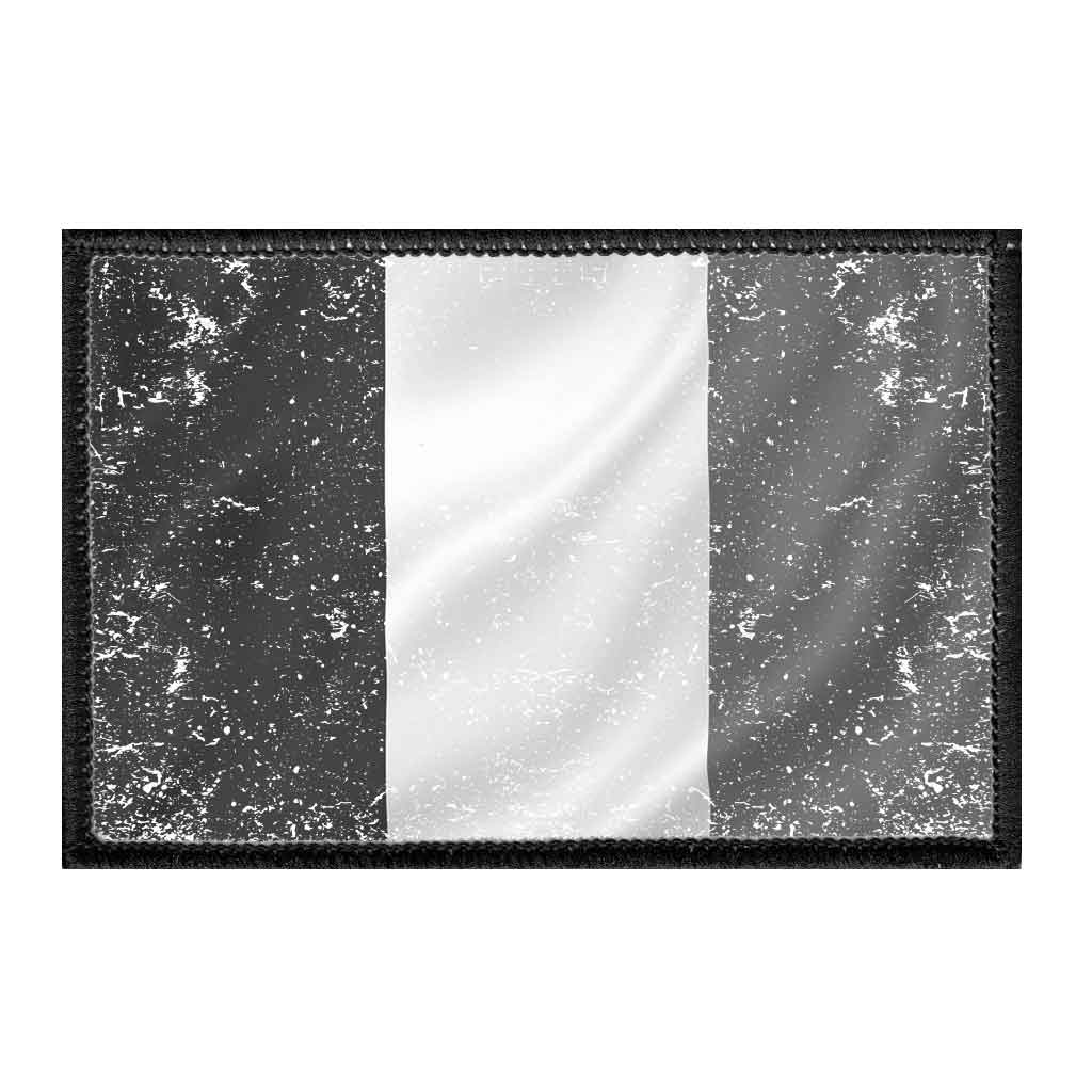 Ireland Flag - Black And White - Distressed - Removable Patch - Pull Patch - Removable Patches For Authentic Flexfit and Snapback Hats