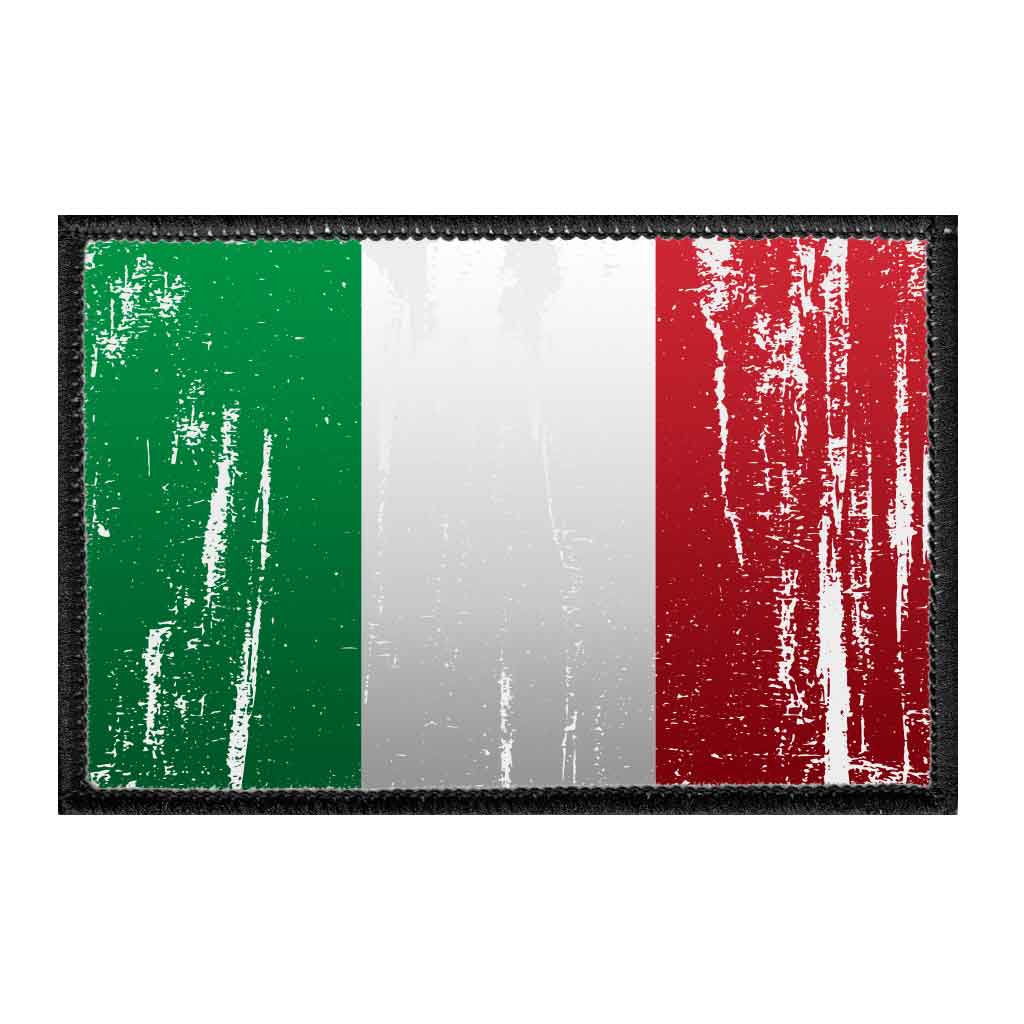 Italy Flag - Color - Distressed - Removable Patch - Pull Patch - Removable Patches For Authentic Flexfit and Snapback Hats