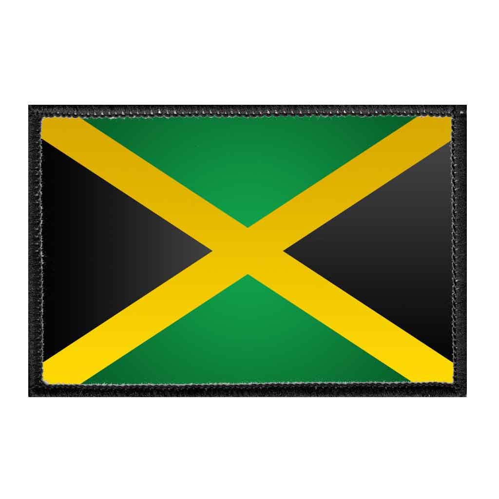 Jamaica Flag - Color - Removable Patch - Pull Patch - Removable Patches For Authentic Flexfit and Snapback Hats