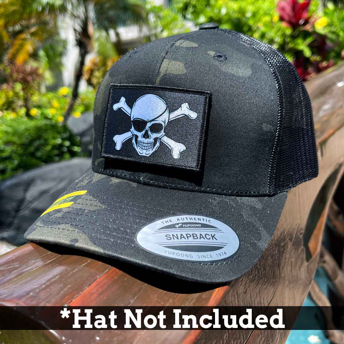 Jolly Roger - Eye Patch - Removable Patch - Pull Patch - Removable Patches For Authentic Flexfit and Snapback Hats