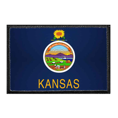 Kansas State Flag - Color - Removable Patch - Pull Patch - Removable Patches For Authentic Flexfit and Snapback Hats