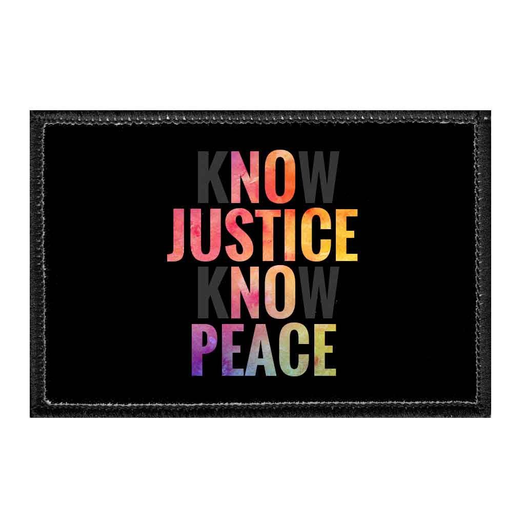 Know Justice Know Peace - Removable Patch - Pull Patch - Removable Patches For Authentic Flexfit and Snapback Hats