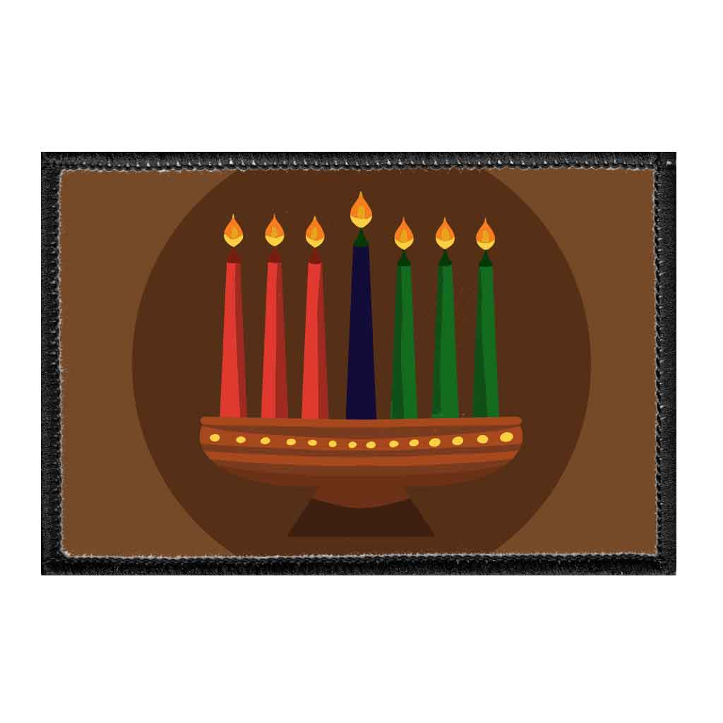 Kwanzaa - Candles - Removable Patch - Pull Patch - Removable Patches That Stick To Your Gear