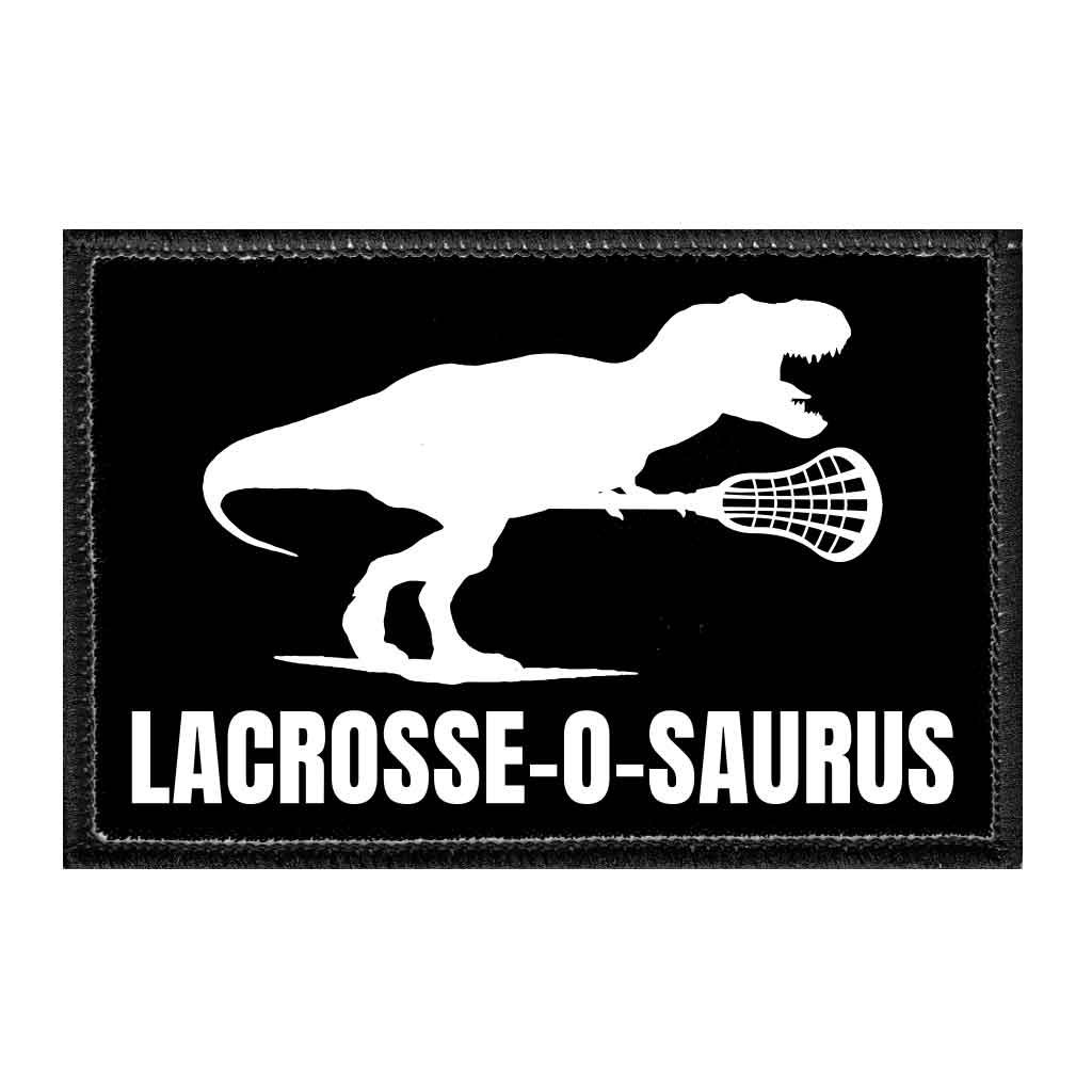Lacrosse-o-saurus - Removable Patch - Pull Patch - Removable Patches That Stick To Your Gear