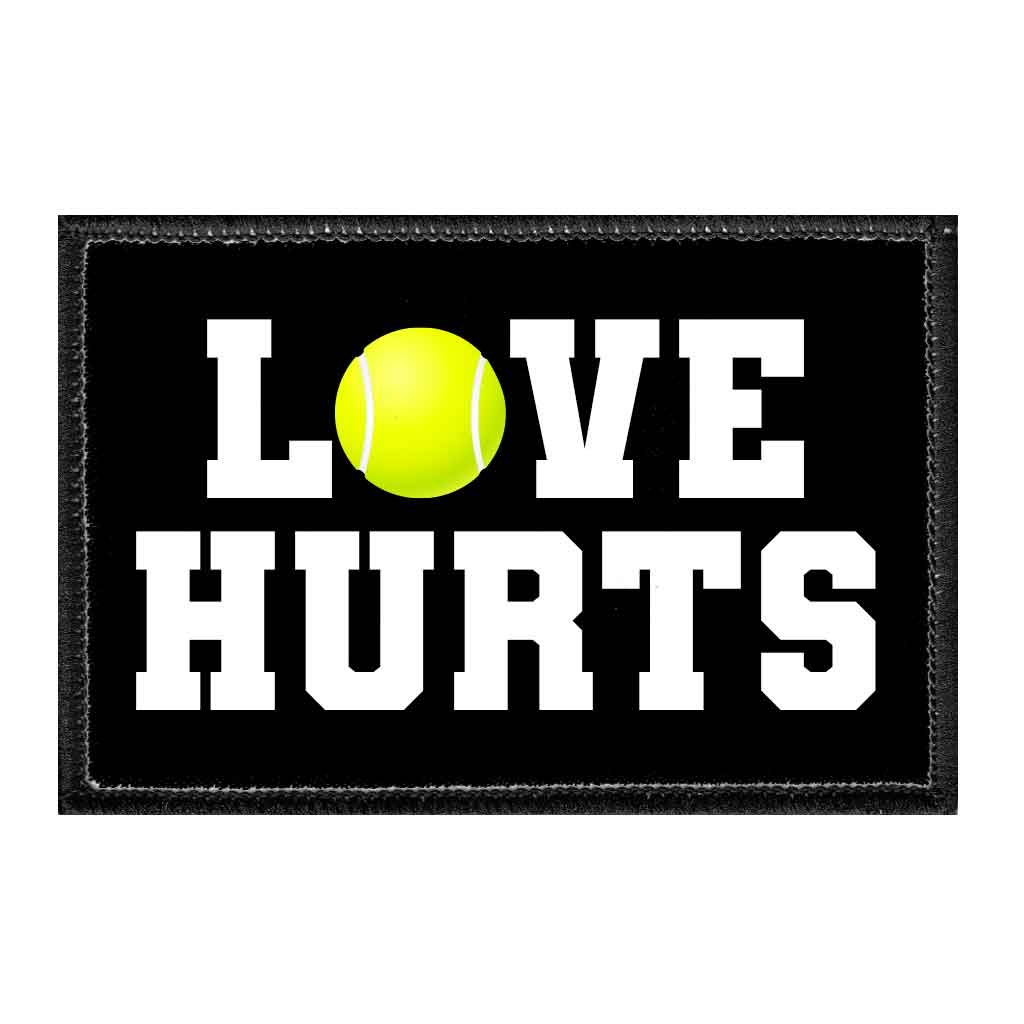 Love Hurts - Tennis - Removable Patch - Pull Patch - Removable Patches For Authentic Flexfit and Snapback Hats