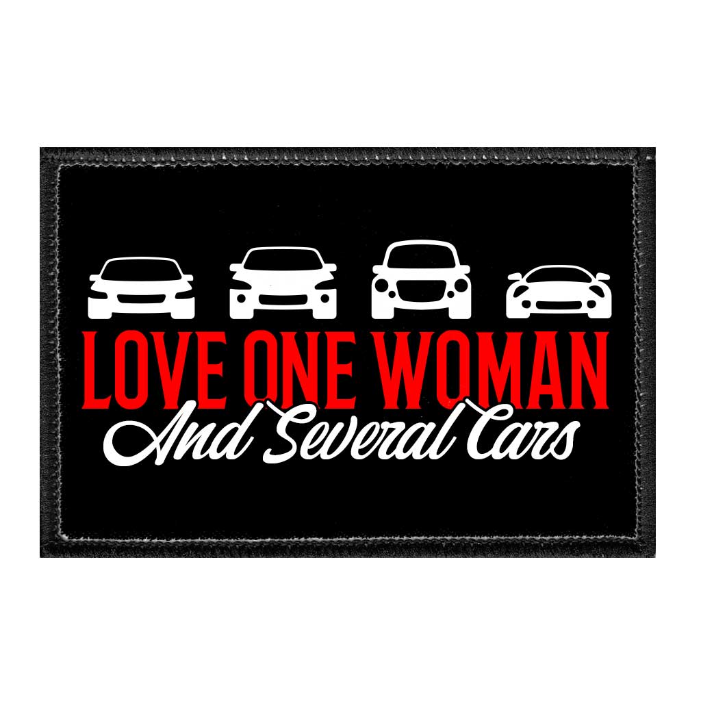 Love One Woman And Several Cars - Removable Patch - Pull Patch - Removable Patches For Authentic Flexfit and Snapback Hats