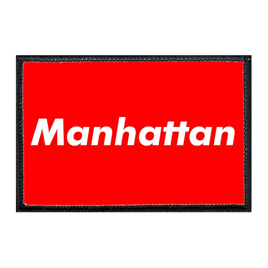 Manhattan - Red - Removable Patch - Pull Patch - Removable Patches For Authentic Flexfit and Snapback Hats