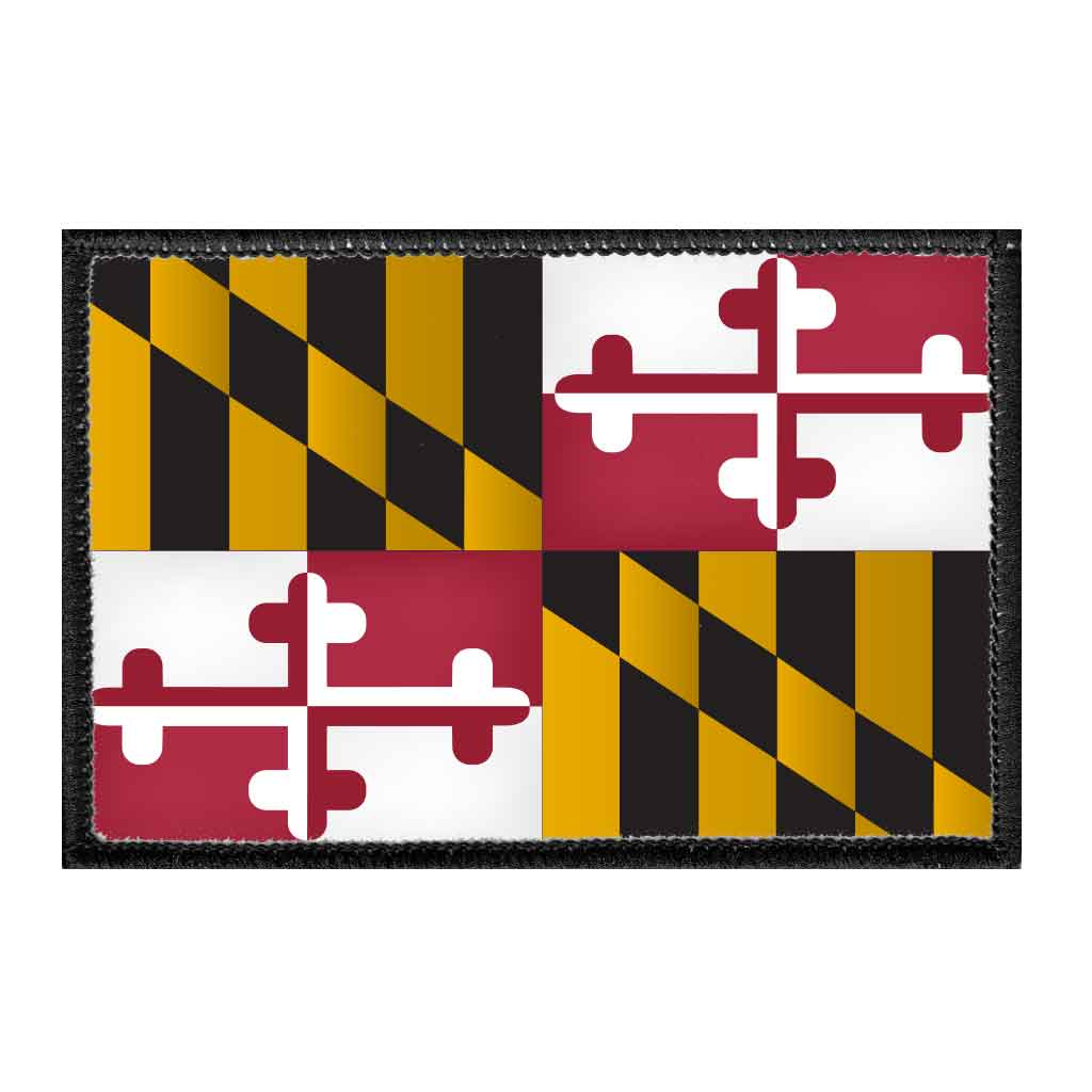 Maryland State Flag - Color - Removable Patch - Pull Patch - Removable Patches For Authentic Flexfit and Snapback Hats