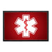 Medic Symbol - White - Red Background - Removable Patch - Pull Patch - Removable Patches For Authentic Flexfit and Snapback Hats