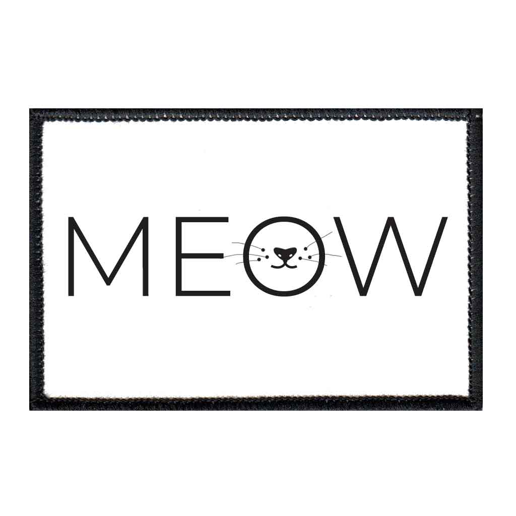 Meow - Patch - Pull Patch - Removable Patches For Authentic Flexfit and Snapback Hats