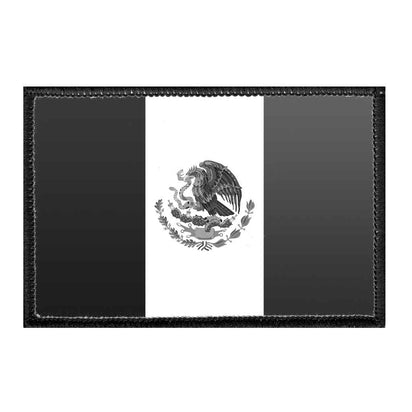 Mexico Flag - Black and White - Removable Patch - Pull Patch - Removable Patches For Authentic Flexfit and Snapback Hats