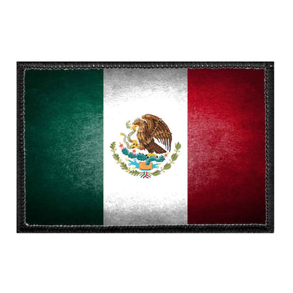 Mexico Flag - Color - Distressed - Removable Patch - Pull Patch - Removable Patches For Authentic Flexfit and Snapback Hats