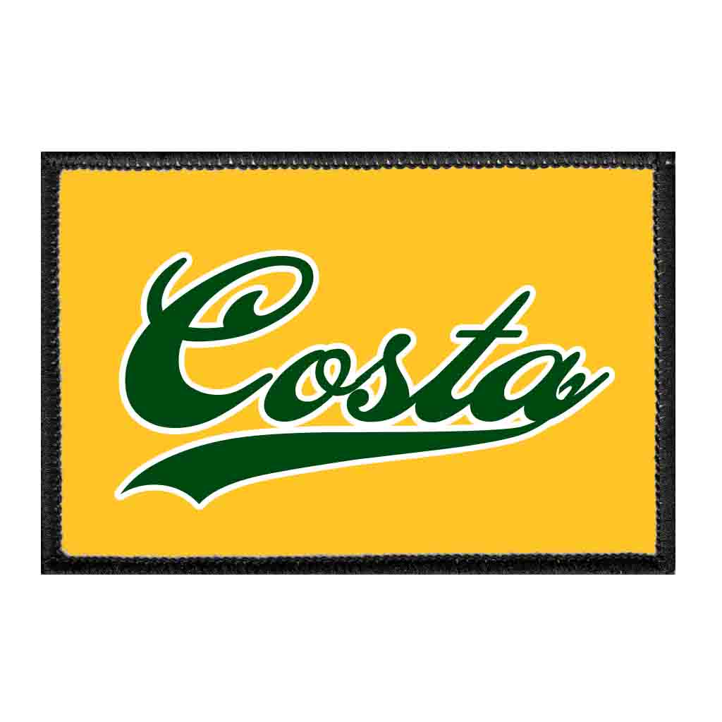Mira Costa - Costa Green Text - Horse - Removable Patch - Pull Patch - Removable Patches That Stick To Your Gear