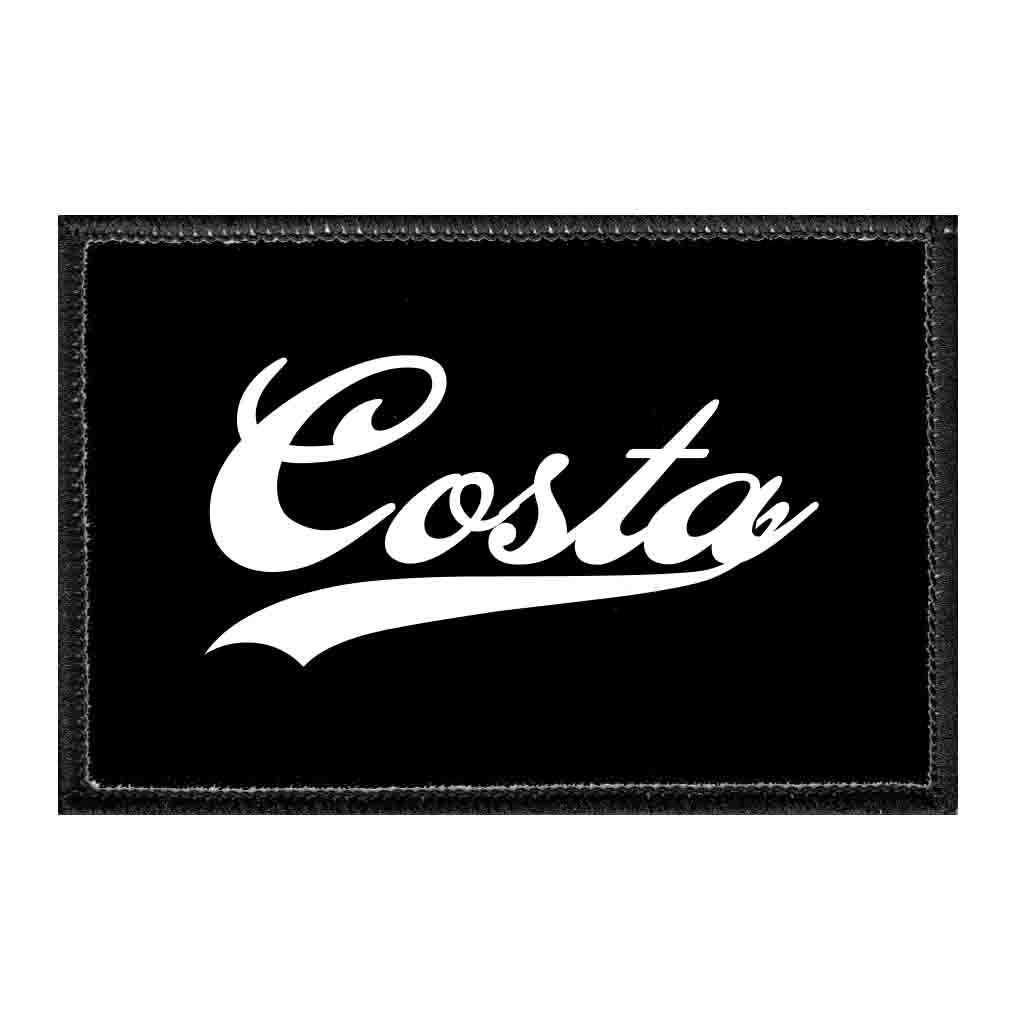 Mira Costa - Costa Script On Black - Removable Patch - Pull Patch - Removable Patches That Stick To Your Gear