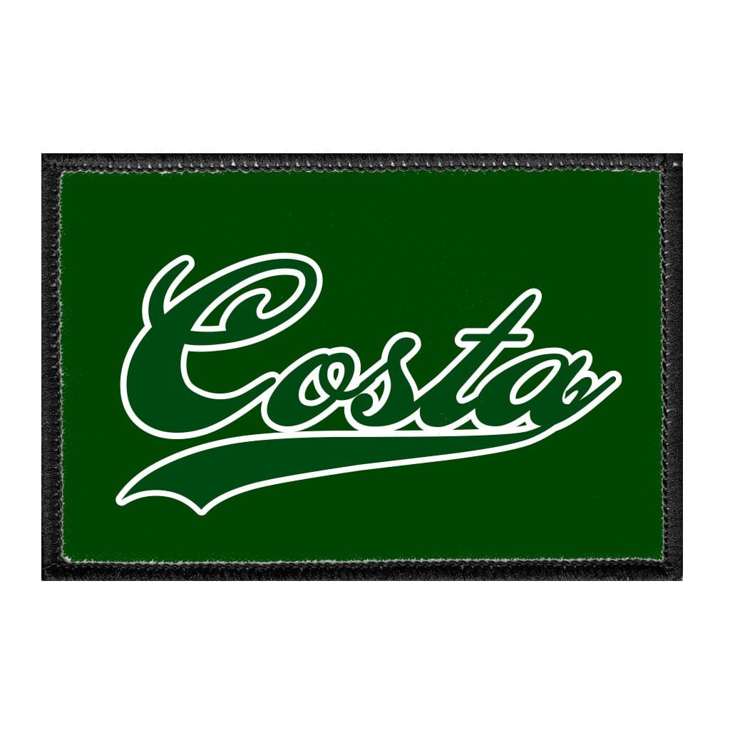 Mira Costa - Costa Script Text - Removable Patch - Pull Patch - Removable Patches That Stick To Your Gear