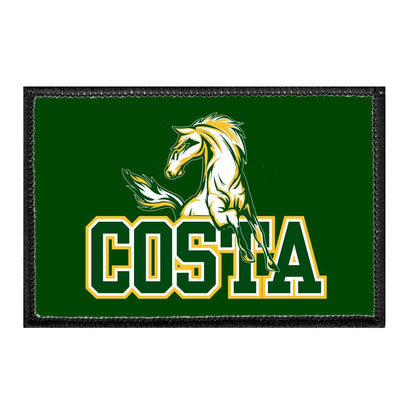 Mira Costa - Costa Text - Horse - Removable Patch - Pull Patch - Removable Patches That Stick To Your Gear