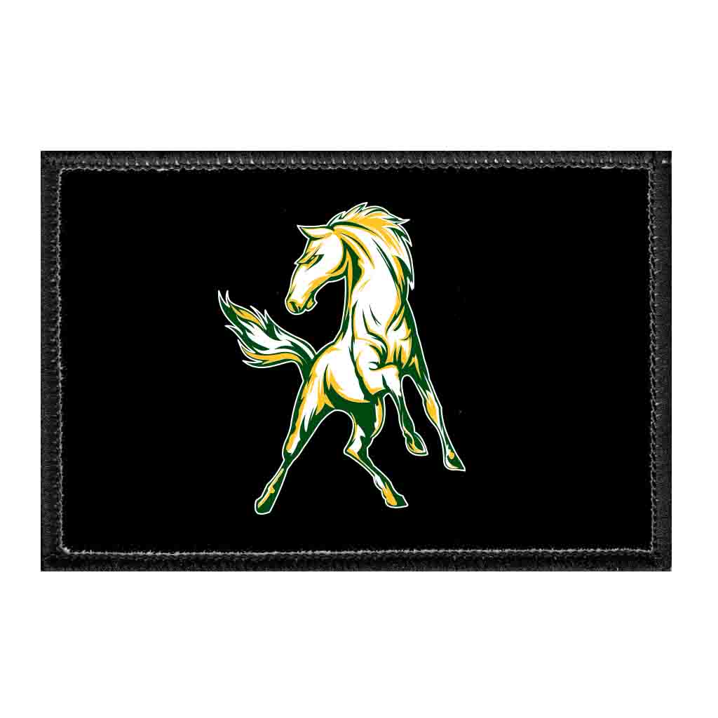 Mira Costa Horse - Black Background - Removable Patch - Pull Patch - Removable Patches That Stick To Your Gear