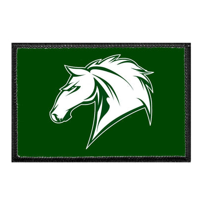Mira Costa Horse Head - White - Removable Patch - Pull Patch - Removable Patches That Stick To Your Gear