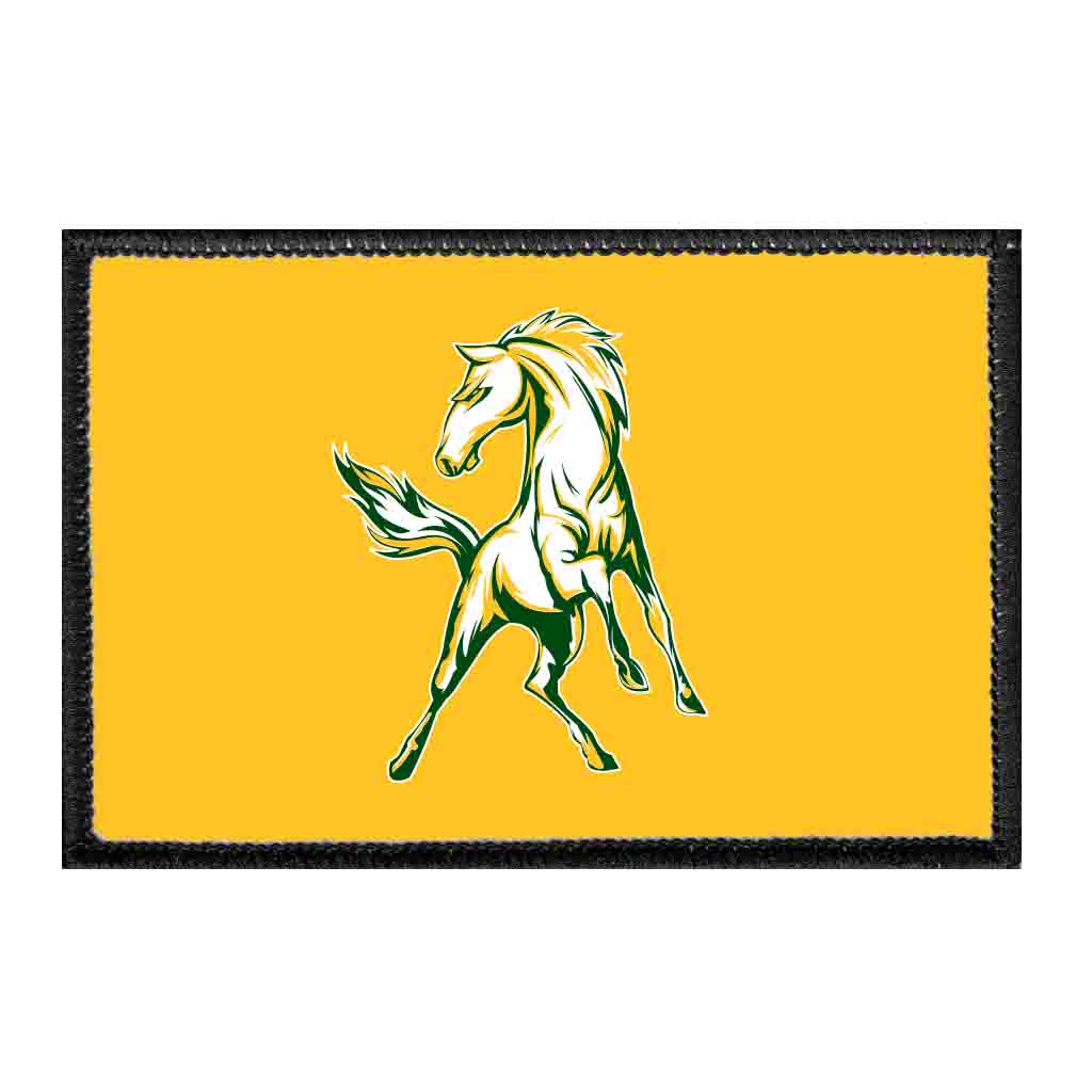Mira Costa Horse - Yellow Background - Removable Patch - Pull Patch - Removable Patches That Stick To Your Gear