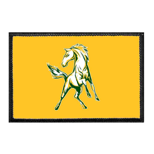 Mira Costa Horse - Yellow Background - Removable Patch - Pull Patch - Removable Patches That Stick To Your Gear