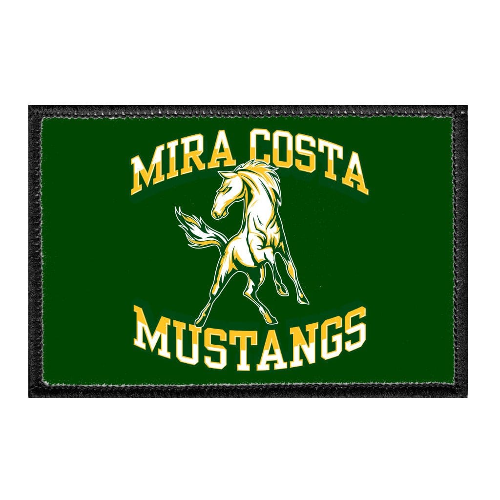 Mira Costa Mustangs Arched - Horse - Removable Patch - Pull Patch - Removable Patches That Stick To Your Gear