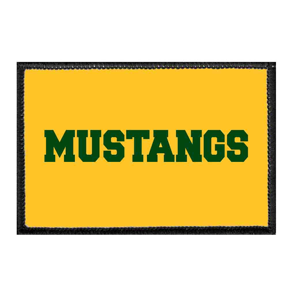 Mira Costa - Mustangs Green Text - Removable Patch - Pull Patch - Removable Patches That Stick To Your Gear