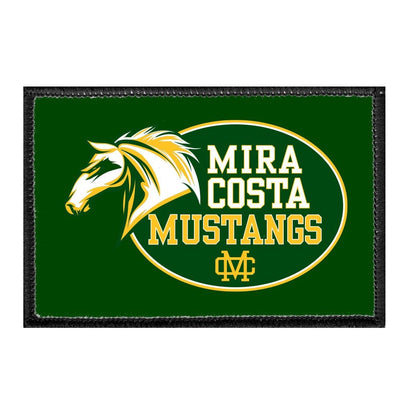 Mira Costa Mustangs - Horse Head Badge - Removable Patch - Pull Patch - Removable Patches That Stick To Your Gear