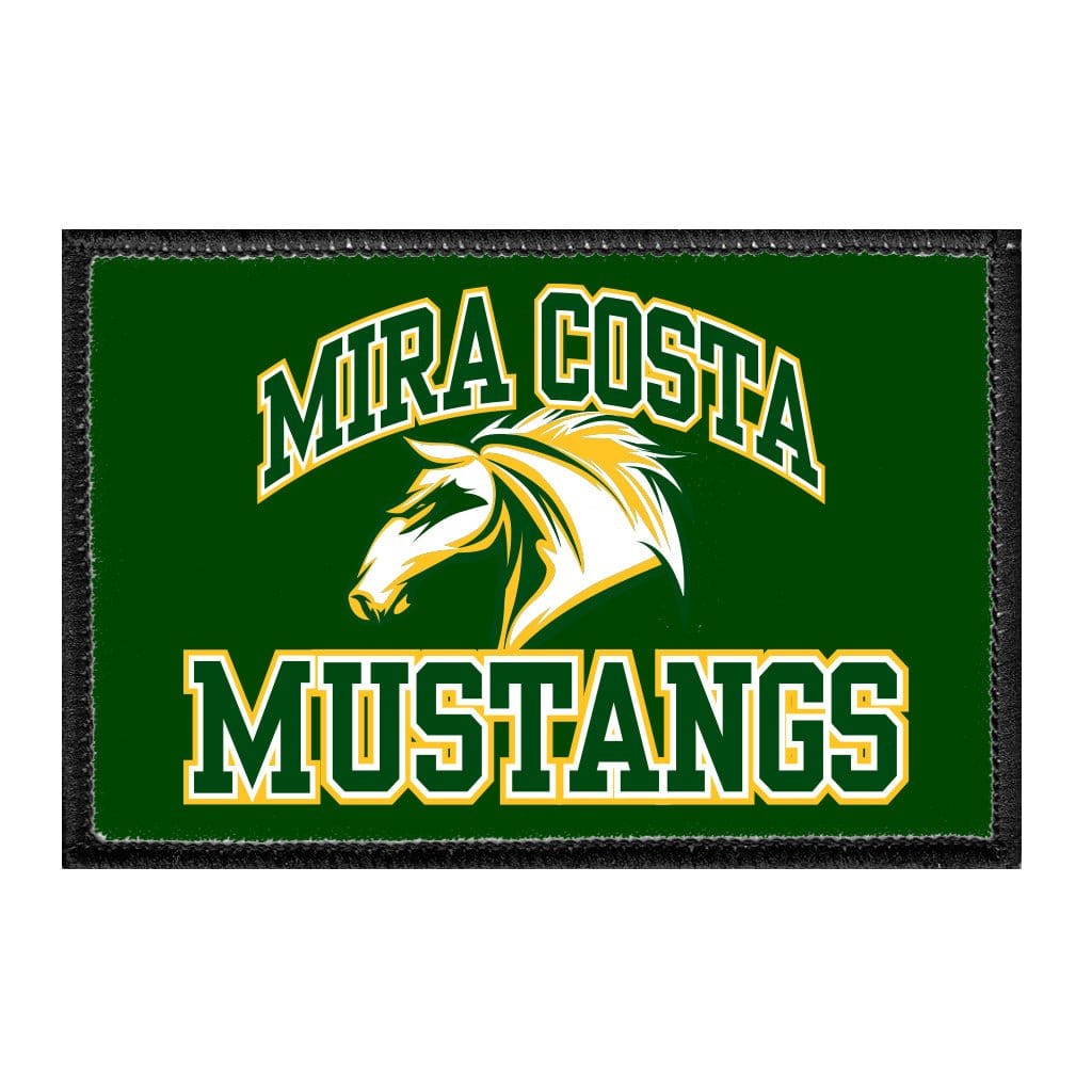 Mira Costa Mustangs - Horse Head - Removable Patch - Pull Patch - Removable Patches That Stick To Your Gear