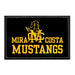 Mira Costa Mustangs With Badge - Black Background - Removable Patch - Pull Patch - Removable Patches That Stick To Your Gear