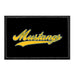Mira Costa - Mustangs Yellow Script Text On Black - Removable Patch - Pull Patch - Removable Patches That Stick To Your Gear