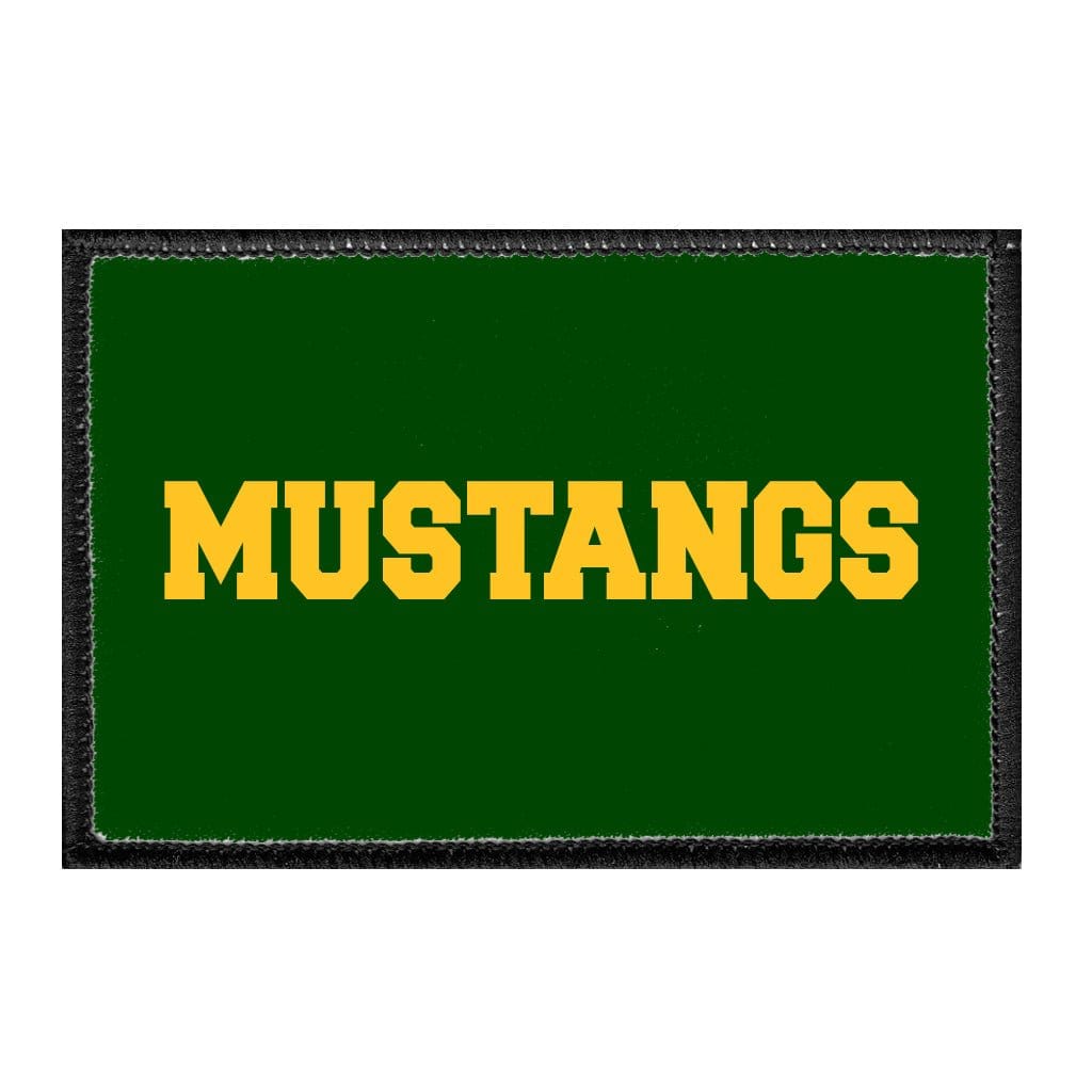 Mira Costa - Mustangs Yellow Text - Removable Patch - Pull Patch - Removable Patches That Stick To Your Gear
