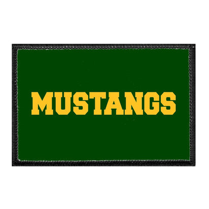 Mira Costa - Mustangs Yellow Text - Removable Patch - Pull Patch - Removable Patches That Stick To Your Gear