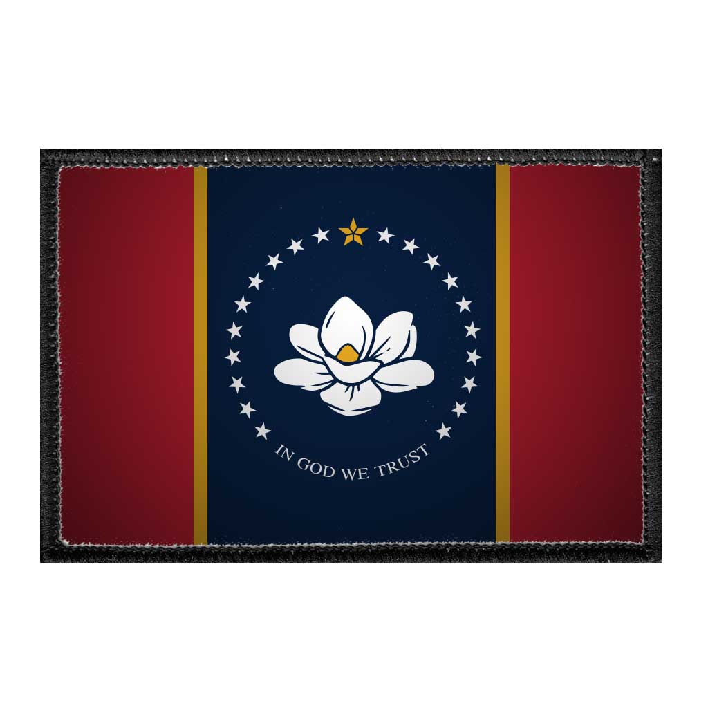 Mississippi State Flag - New - Color - Removable Patch - Pull Patch - Removable Patches For Authentic Flexfit and Snapback Hats