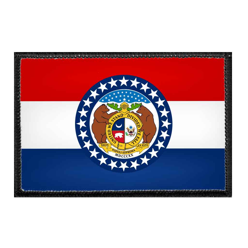 Missouri State Flag - Color - Removable Patch - Pull Patch - Removable Patches For Authentic Flexfit and Snapback Hats