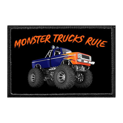 Monster Trucks Rule - Removable Patch - Pull Patch - Removable Patches For Authentic Flexfit and Snapback Hats