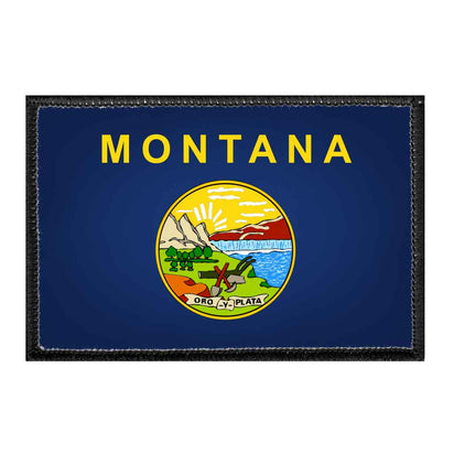 Montana State Flag - Color - Removable Patch - Pull Patch - Removable Patches For Authentic Flexfit and Snapback Hats