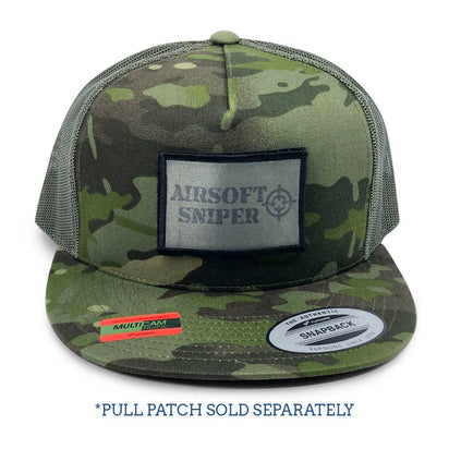 Multicam Classic Trucker - Flat Bill - Pull Patch Hat by Snapback - Tropical Camo and Green