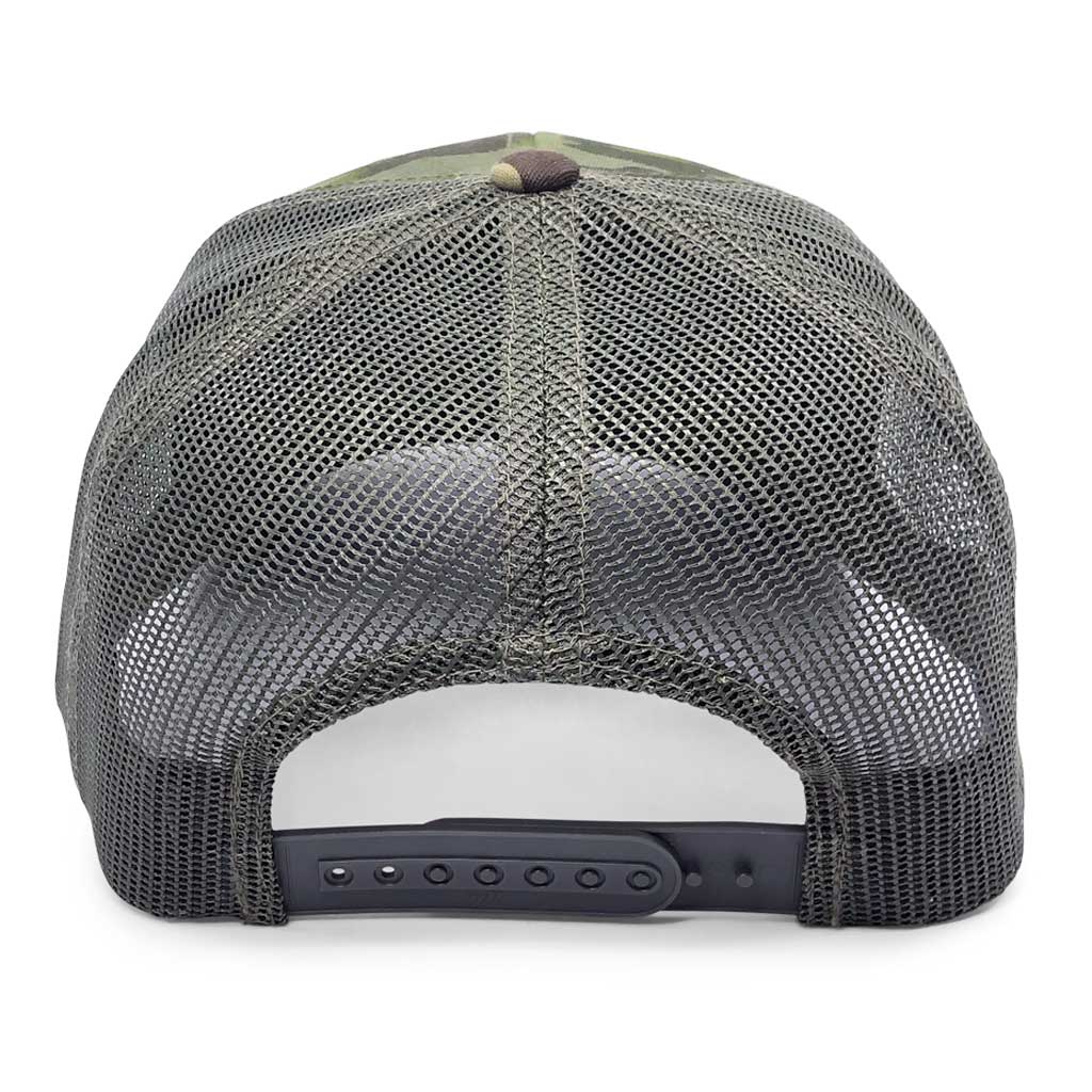 Multicam Classic Trucker - Flat Bill - Pull Patch Hat by Snapback - Camo and Black