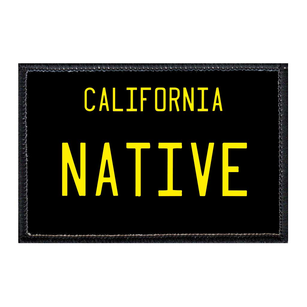 Native - California License Plate - Removable Patch - Pull Patch - Removable Patches For Authentic Flexfit and Snapback Hats