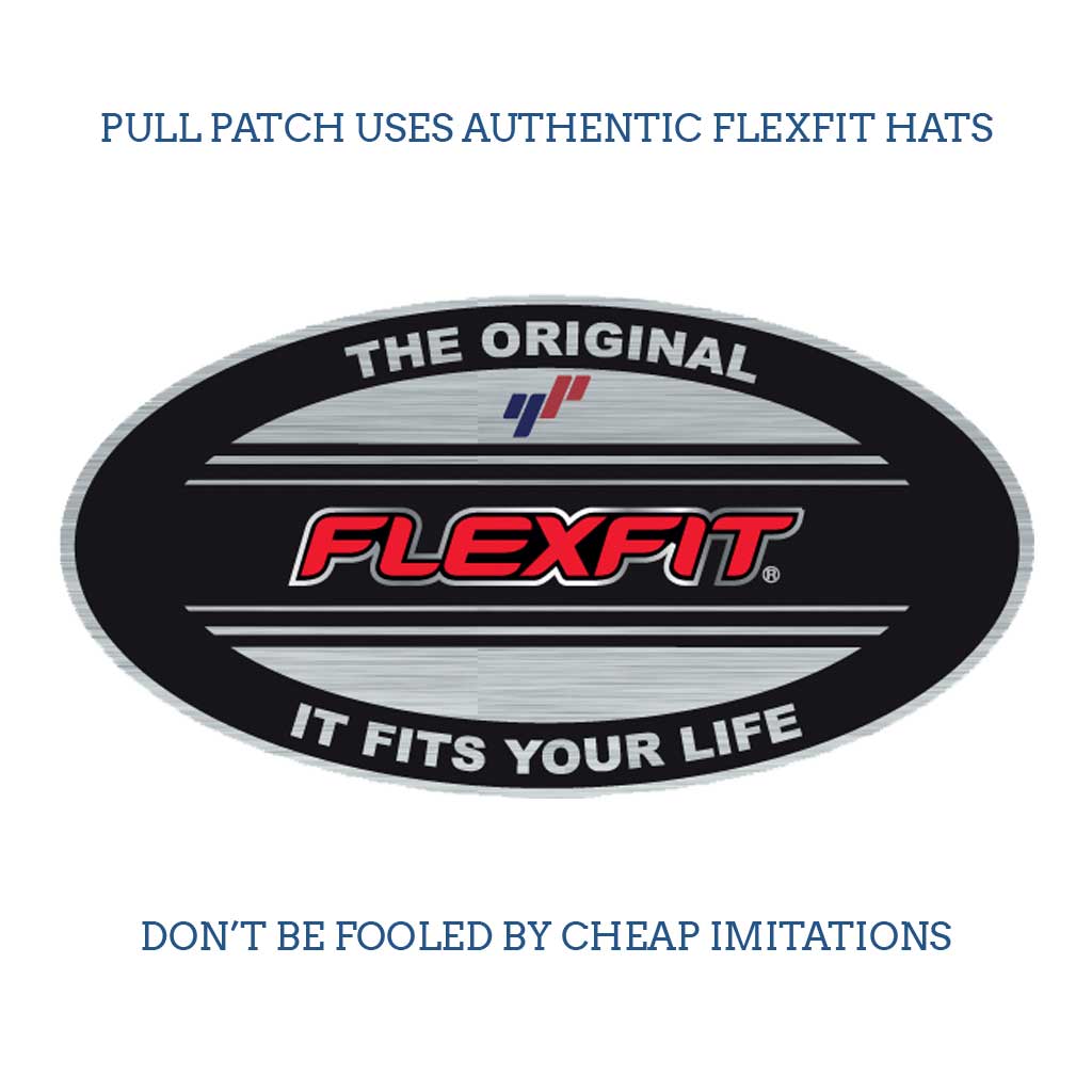 Navy and White - Trucker Mesh 2-Tone Flexfit Hat by Pull Patch - Pull Patch - Removable Patches For Authentic Flexfit and Snapback Hats