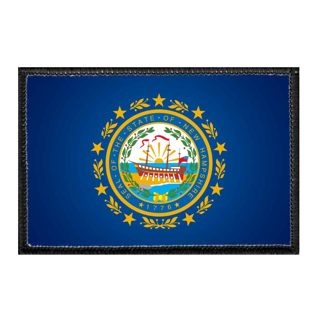 New Hampshire State Flag - Color - Removable Patch - Pull Patch - Removable Patches For Authentic Flexfit and Snapback Hats