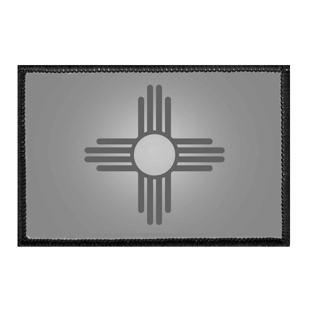 New Mexico State Flag - Black and White - Removable Patch - Pull Patch - Removable Patches For Authentic Flexfit and Snapback Hats