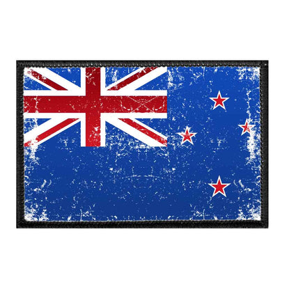 New Zealand Flag - Color - Distressed - Removable Patch - Pull Patch - Removable Patches For Authentic Flexfit and Snapback Hats