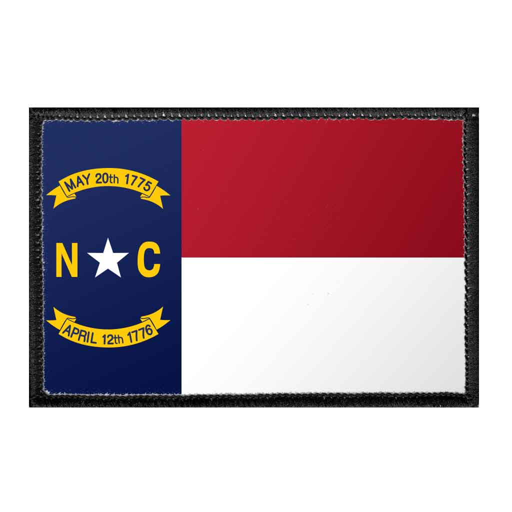 North Carolina State Flag - Color - Removable Patch - Pull Patch - Removable Patches For Authentic Flexfit and Snapback Hats