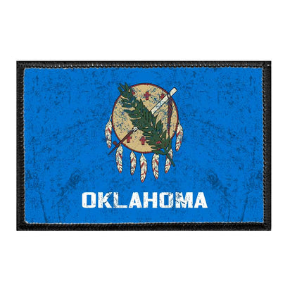 Oklahoma State Flag - Color - Distressed - Removable Patch - Pull Patch - Removable Patches For Authentic Flexfit and Snapback Hats