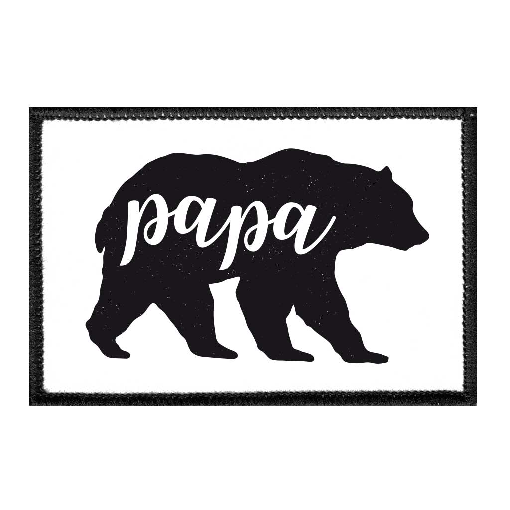 Papa Bear - Removable Patch - Pull Patch - Removable Patches For Authentic Flexfit and Snapback Hats