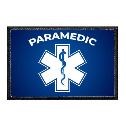 Paramedic - Blue - Removable Patch - Pull Patch - Removable Patches For Authentic Flexfit and Snapback Hats